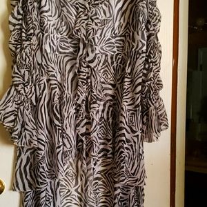 Tiered Hi Low Zebra print Top